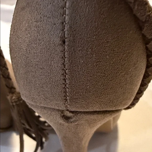 Andrea by Sadek Brown Braided-Wrap Suede‎ Heeled Ankle Boots, Women’s Size 8” - Picture 3 of 9